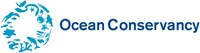 ocean conservancy logo in light blue letters with light blue logo